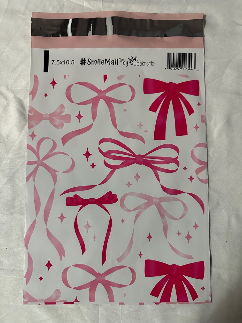 Pink Bow Coquette Poly Mailers 7.5x10.5 Shipping Bags 30 Pack - Picture 2 of 6